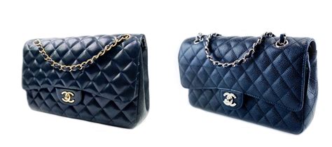 chanel lambskin vs caviar leather